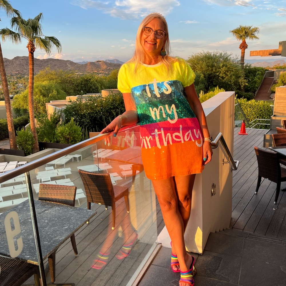 Colorful 'It's My Birthday' Dress